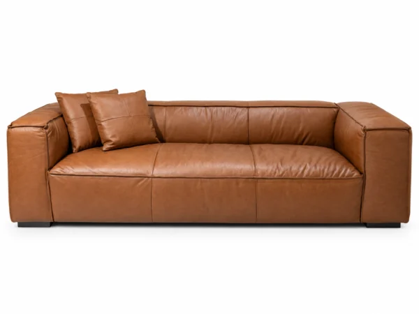 Newland 3 Seater Cognac Leather Sofa – view 4