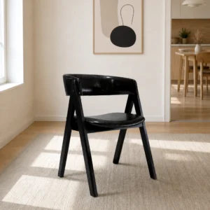 Nicole - Dining Chair, Black and PU Seats