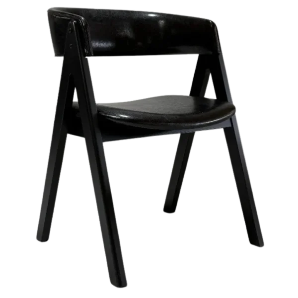 Nicole Dining Chair | Black Legs and Pearl White PU Seats