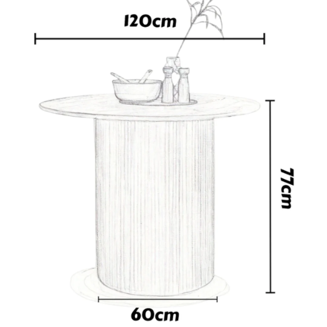 Marina – Round Dining Table | Ceremic White Top