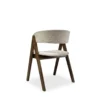 Nicole โ Wooden Dining Chair | Fabric Beige and Walnut legs