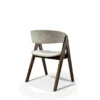 Nicole โ Wooden Dining Chair | Fabric Beige and Walnut legs