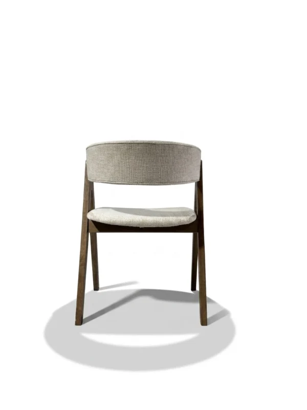 Nicole โ Wooden Dining Chair | Fabric Beige and Walnut legs