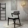 Ash Dining Chair Grey Fabric & Black Wooden Legs – view 2