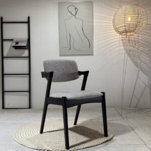 Ash - Dining Chairs | Fabric Grey With Black Legs