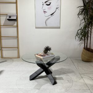 Ryan-  Coffee Table | Black With Glass Top