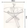Ryan –  Dining Table With Natural Wooden Legs And Glass Top