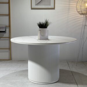 Marina - Round Dining Table | Ceremic White Top
