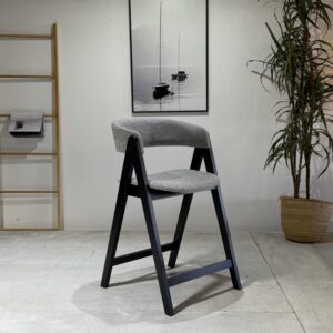 Nicole - Bar Stool | Grey with Black Legs