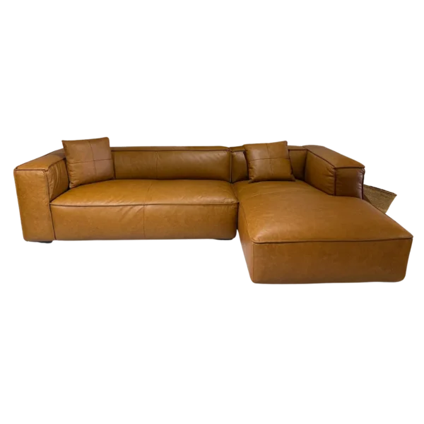 Newland Tan Coloured Leather Sofa RHF