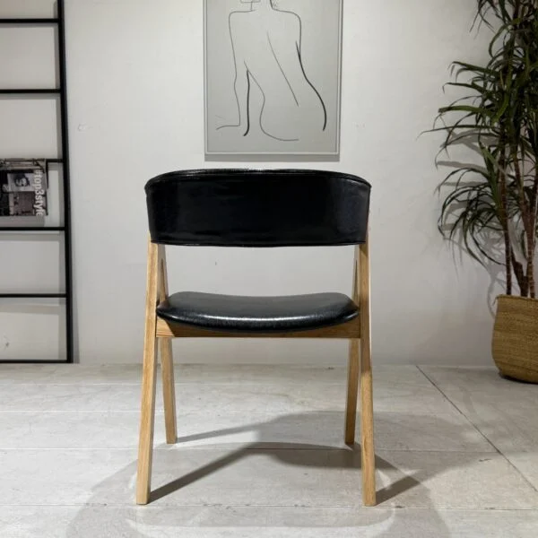 Nicole - Dining Chair, Black PU and Natural Legs – view 3