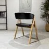 Nicole - Dining Chair, Black PU and Natural Legs – view 4