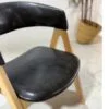 Nicole - Dining Chair, Black PU and Natural Legs – view 5