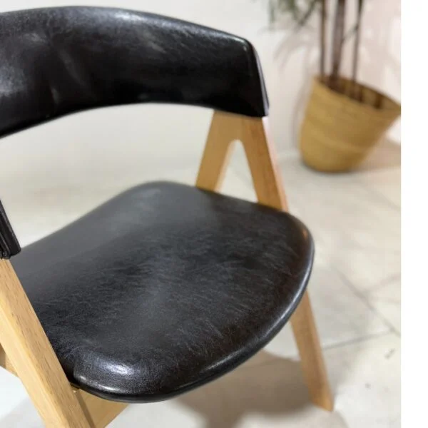 Nicole - Dining Chair, Black PU and Natural Legs – view 5
