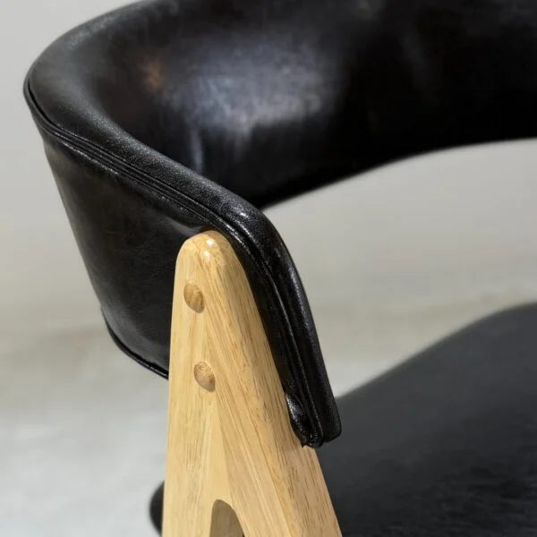 Nicole - Dining Chair, Black PU and Natural Legs – view 6