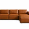 Kito Tan Leather Sofa RHF With Ottoman | Modern Leather Sofas Melbourne