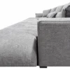 Kaylie Double Chaise Grey Fabric Sofa with Ottoman | Modern Chaise Lounge Suite Melbourne