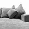 Kaylie Double Chaise Grey Fabric Sofa with Ottoman | Modern Chaise Lounge Suite Melbourne