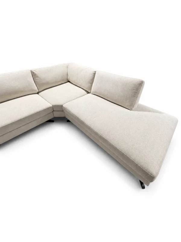 San Remo RHF Beige Fabric Corner Sofa | Modern L-Shaped Lounge