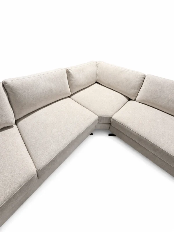 San Remo RHF Beige Fabric Corner Sofa | Modern L-Shaped Lounge