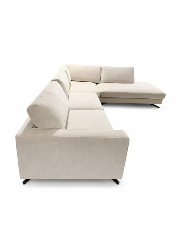 San Remo RHF Beige Fabric Corner Sofa | Modern L-Shaped Lounge