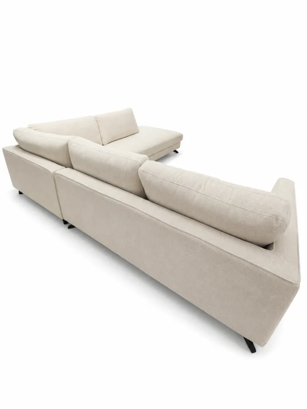 San Remo RHF Beige Fabric Corner Sofa | Modern L-Shaped Lounge