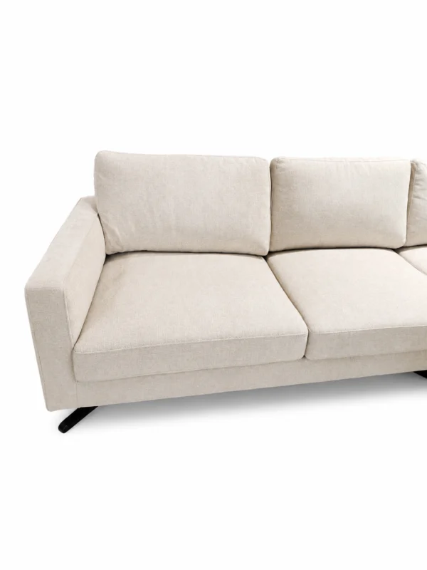 San Remo RHF Beige Fabric Corner Sofa | Modern L-Shaped Lounge