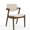 Saint Petersburg 11 Piece Dining Set, Walnut Dining Table & 10 Beige Fabric Ash Chairs – view 3
