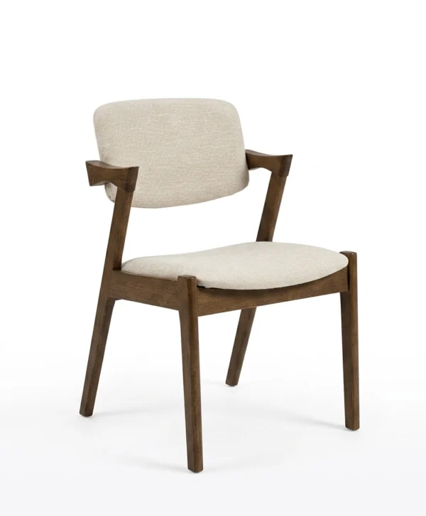Saint Petersburg 11 Piece Dining Set, Walnut Dining Table & 10 Beige Fabric Ash Chairs – view 3