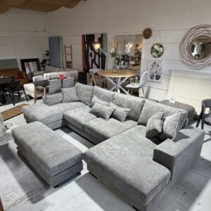 Kaylie - Double Chaise Fabric Sofa with Ottomon