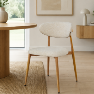 Lou - Dining Chairs | Metal Frame | Beige Fabric