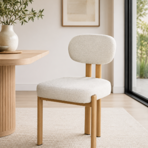 Kun - Dining Chair | Metal Frame | Beige Fabric