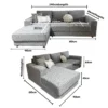 Peggz โ 3 Seater Chaise Sofa Lounge | RHF