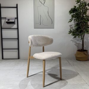 Lou - Dining Chairs | Metal Frame | Beige Fabric