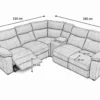 Crystal Recliner Modular Sofa, Black Fabric Lounge Suite with 4 Recliners Melbourne – view 6