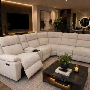 Modular Recliner Sofa | Fabric Lounge Suite with Dual Reclining Seats Melbourne