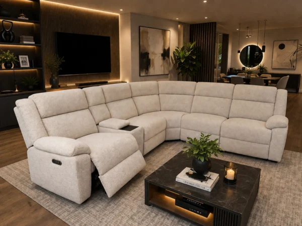 Modular Recliner Sofa | Fabric Lounge Suite with Dual Reclining Seats Melbourne