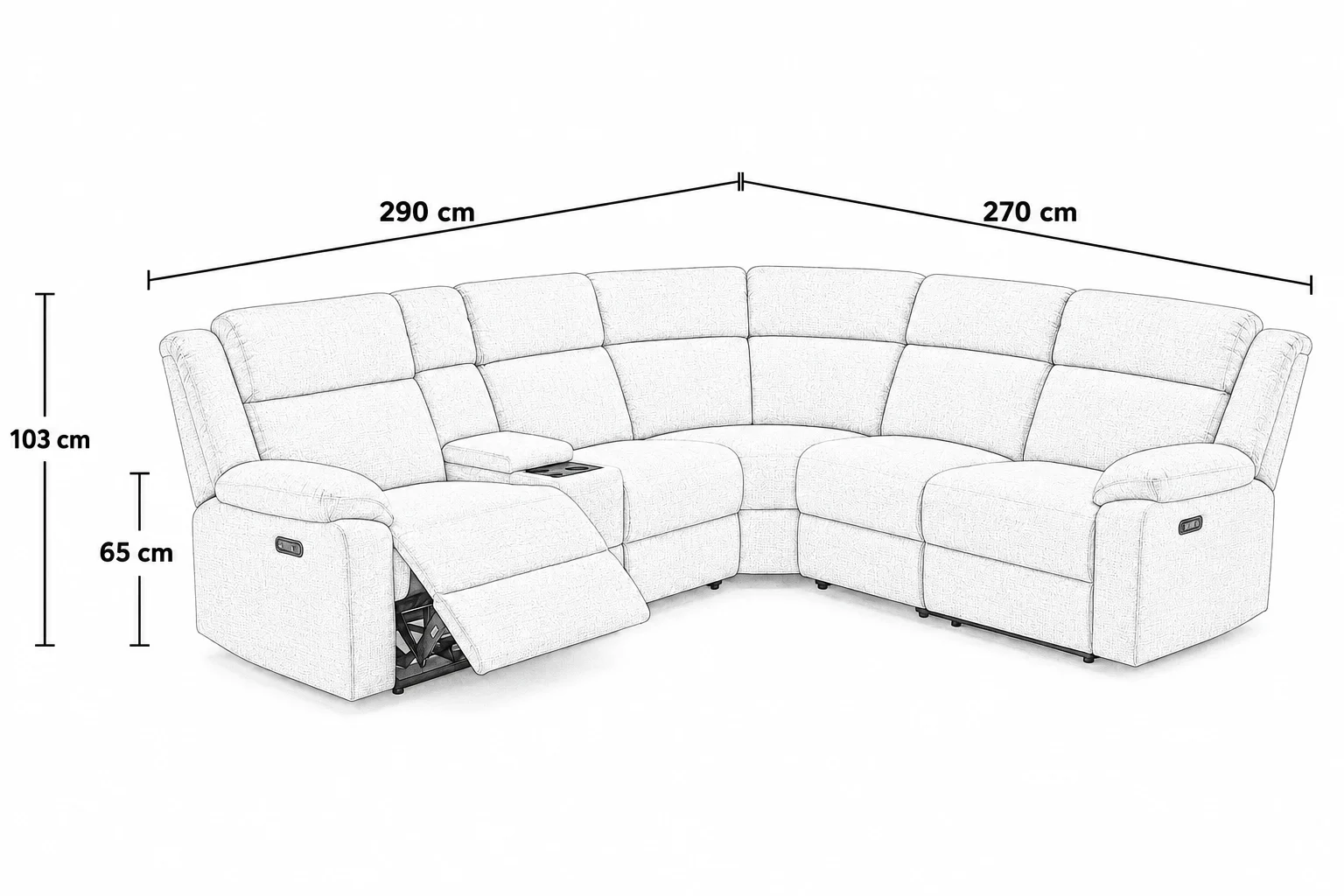 Modular Recliner Sofa | Fabric Lounge Suite with Dual Reclining Seats Melbourne