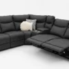 Crystal Recliner Modular Sofa, Black Fabric Lounge Suite with 4 Recliners Melbourne – view 3