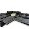 Crystal Recliner Modular Sofa, Black Fabric Lounge Suite with 4 Recliners Melbourne – view 2