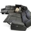 Crystal Recliner Modular Sofa, Black Fabric Lounge Suite with 4 Recliners Melbourne – view 5