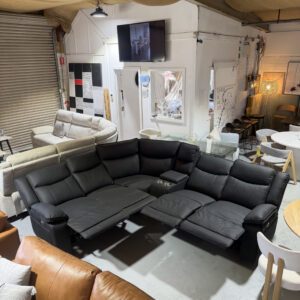 Crystal Recliner Modular Sofa | Fabric Black | 4 Recliners