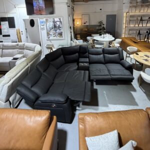 Crystal Recliner Modular Sofa | Fabric Black | 4 Recliners