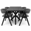 Berlin - 5 PCE, Dining Set, Black – view 4