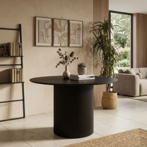 Marina - 150 cm | Round Dining Table | Black