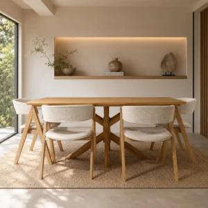 Berlin - 5 PCE, Dining Set, Natural