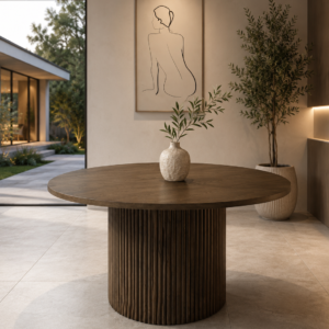 Marina 150cm Walnut Round Dining Table | Modern Dining Tables Melbourne