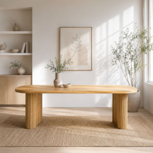 Capri 240cm Natural Timber Dining Table | Modern Dining Tables Melbourne