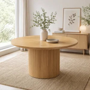 Marina 150cm Natural Round Dining Table | Modern Dining Tables Melbourne