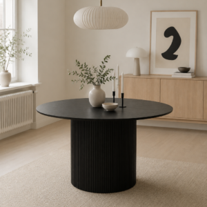 Marina 150cm Black Round Dining Table | Modern Dining Tables Melbourne